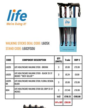 Life Stick Stand Deal - *Takes less than A4 space on floor!* **BEST-SELLER**